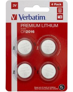 Verbatim LITHIUM BATTERY CR2016 3V 4 PACK