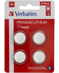 Verbatim LITHIUM BATTERY CR2032 3V 4 PACK