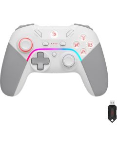 Геймърски контролер A4tech Bloody GPW70, Жичен и безжичен, RGB, Бял
