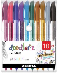 Zebra Гел ролер Doodler`z Gel Stick, 1.0 mm, брокатен, 10 цвята