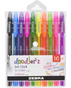 Zebra Гел ролер Doodler`z Gel Stick, 1.0 mm, неонов, 10 цвята