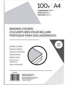 Fellowes Корици за подвързване, картонени, А4 250 g-m2, бели, 100 броя