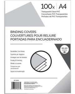 Fellowes Корици за подвързване, PVC, А4, 200 микрона, прозрачни, 100 броя