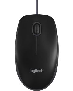 Logitech B100, оптична, USB, 800 dpi, черна