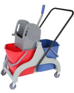 Количка за почистване, PVC, с преса, 78 х 44.5 х 91.5 cm, 2 x 23 L