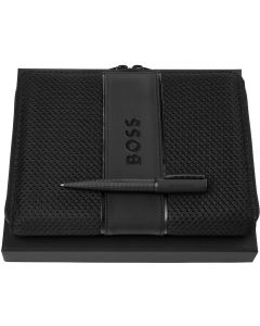 Hugo Boss Комплект химикалка и папка Arche Iconic, А5, Черни