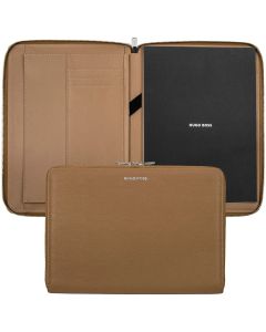 Hugo Boss Папка Pure Iconic, A4, с цип, карамел