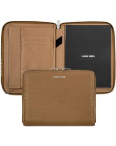 Hugo Boss Папка Pure Iconic, A5, с цип, карамел