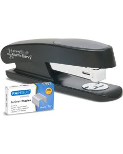 Rapesco Телбод Germ-Savvy Eco Sting Ray, 24-6, за 20 листа, черен