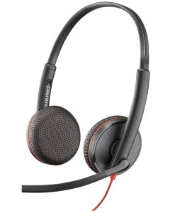 HP Poly Blackwire 3225 Stereo USB-C Headset +3.5mm Plug +USB-C-A Adapter Bulk, Черни