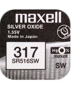 Бутонна батерия сребърна MAXELL SR516 SW -317-  1.55V