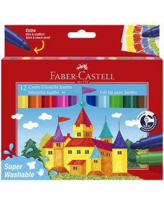 Faber-Castell Флумастери Замък - Jumbo, 12 цвята