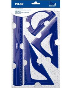 Milan Чертожен комплект Acid Flex & Resistant, 4 части, син