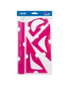 Milan Чертожен комплект Acid Flex & Resistant, 4 части, розов