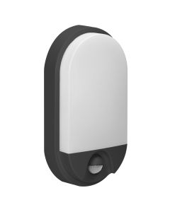 LED аплик-овал, с PIR, 15W 1100lm 4000K, Ra>80, IP54, черен - ORNO NEFRYT AD-OP-6147BLPMR4