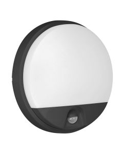 LED декоративен аплик , с PIR, 15W 1100lm 4000K, Ra>80, IP54, черен - ORNO AGAT AD-OP-6112BLPMR4