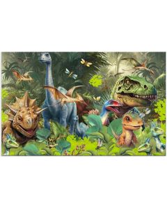 Herma Подложка за бюро Dino World, двустранна, 55 х 35 cm, на динозаври