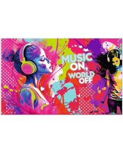Herma Подложка за бюро Music Girl, двустранна, 55 х 35 cm, музикално момиче