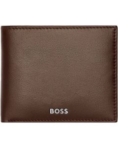 Hugo Boss Портфейл Classic Smooth, с капак, кафяв