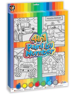 Moxy Рисуване по номера, 4 в 1, за момчета