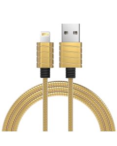 Сертифициран от MFI Lightning кабел за синхронизиране и зареждане от неръждаема стомана 