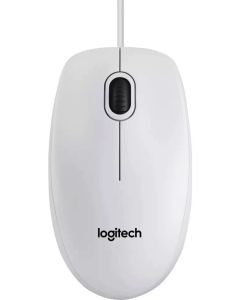 МИШКА LOGITECH B100 - Жична - Бяла - PN 910-003360