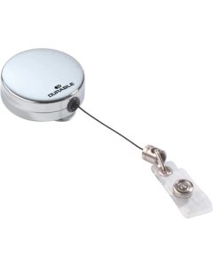 Durable Ретрактор Chrome, ролетен държач за бадж, с клипс, метален, 10 броя