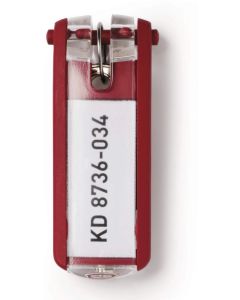 Durable Ключодържатели, резервни, с табелка, 6 броя, червени