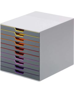 Durable Бокс за документи Varicolor, с 10 чекмеджета, сив
