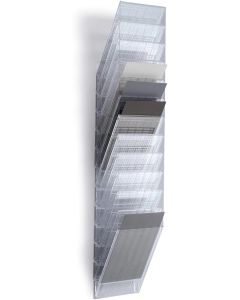 Durable Поставка за стена Flexiboxx, вертикална, 12 x A4, прозрачна