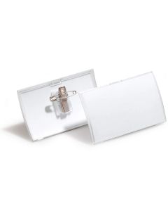 Durable Бадж Click Fold, с игла и щипка, хоризонтален, 40 х 75 mm, 25 броя