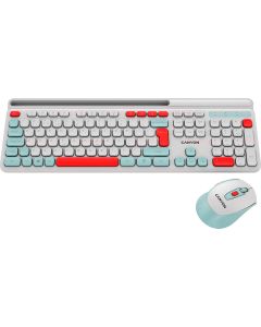 CANYON HSET-W5 EN Keyboard+Mouse AAA+AA Wireless Бяла