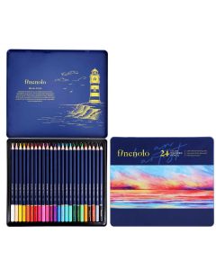Deli Цветни моливи Finenolo, 24 цвята, в метална кутия