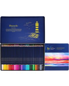 Deli Цветни моливи Finenolo, 36 цвята, в метална кутия