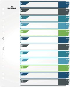 Durable Разделители за принтиране, PP, 12 цвята