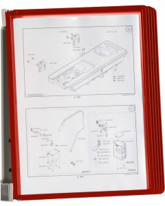 Durable Информационна система Vario Magnetic Wall, A4, с 5 джоба, червена
