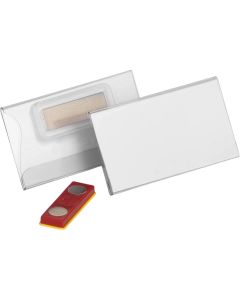 Durable Бадж, с магнит, хоризонтален, 40 х 75 mm, прозрачен, 25 броя