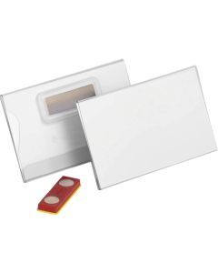 Durable Бадж, с магнит, хоризонтален, 54 х 90 mm, прозрачен, 25 броя