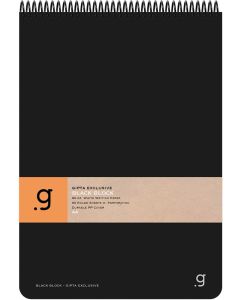 Gipta Пад Black, А4, кремава хартия, широки редове, PP корица, 80 листа