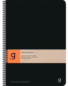 Gipta Тетрадка Black, А4, кремава хартия, широки редове, PP корица, 80 листа