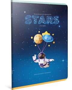 Gipta Тетрадка Stars А4, бяла хартия, малки квадратчета, шита, 60 листа