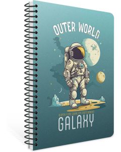 Тетрадка Galaxy, А4, бяла хартия, малки квадратчета, PP корица, със спирала, 80 листа