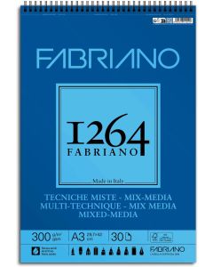 Fabriano Скицник, за смесени техники, А3, 300 g-m2, вълниста текстура, 30 листа