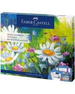 Faber-Castell Акрилни бои Creative Studio, 18 броя, с платно за рисуване