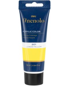 Deli Акрилна боя Finenolo, в тубичка, 75 ml, лимоненожълта