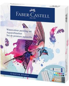Faber-Castell Акварелни бои Creative Studio, 18 броя, с шаблон за рисуване