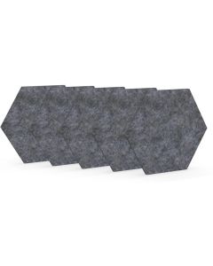 Акустично пано Narbutas Pet, шестоъгълник, 173 х 200 х 9 mm, PET филц, 5 броя, сиво
