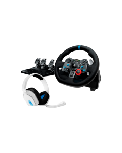 LOGITECH G29 Driving Force Racing Wheel for PS + Astro A10 - WHITE
