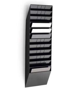 Durable Поставка за стена Flexiboxx, хоризонтална, 12 x A4, черна