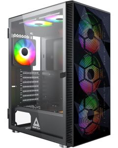 Montech кутия X3 MESH, Mid-tower Case, TG, 6 fixed RGB Fans, Black